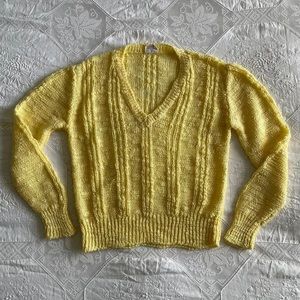 Vintage 70s Butter Yellow Sweater